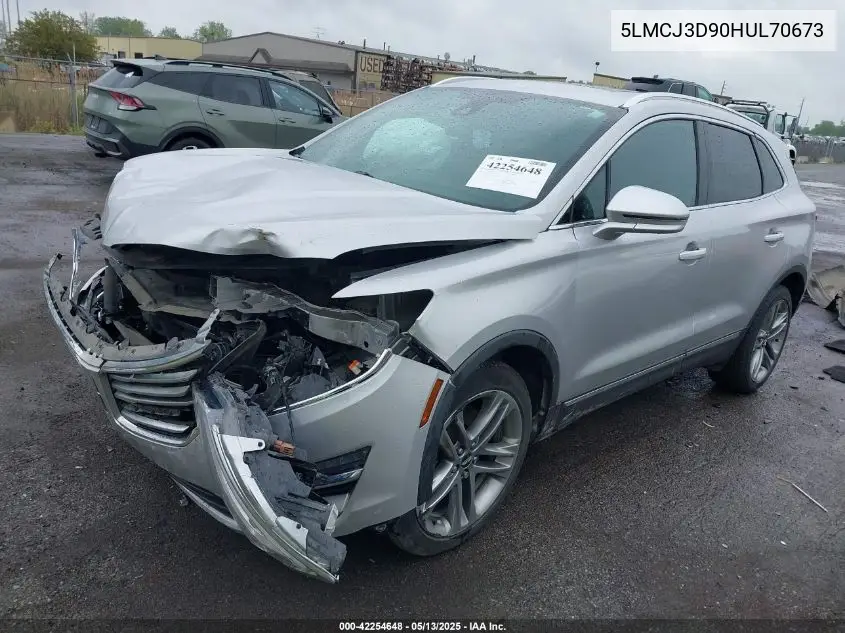 2017 Lincoln Mkc Reserve VIN: 5LMCJ3D90HUL70673 Lot: 42254648
