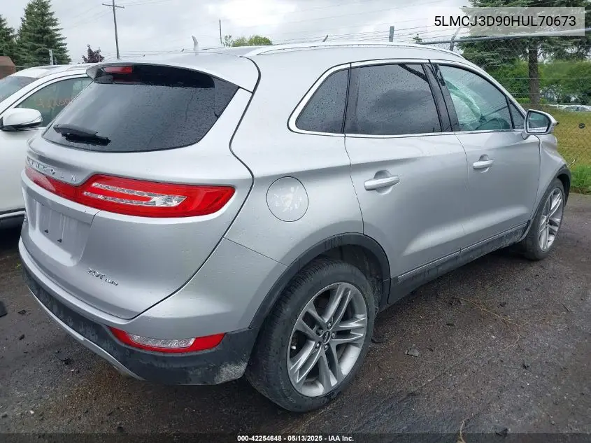 2017 Lincoln Mkc Reserve VIN: 5LMCJ3D90HUL70673 Lot: 42254648