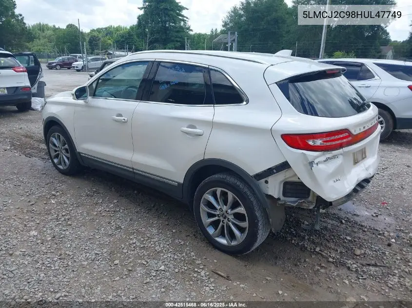 2017 Lincoln Mkc Select VIN: 5LMCJ2C98HUL47749 Lot: 42515468