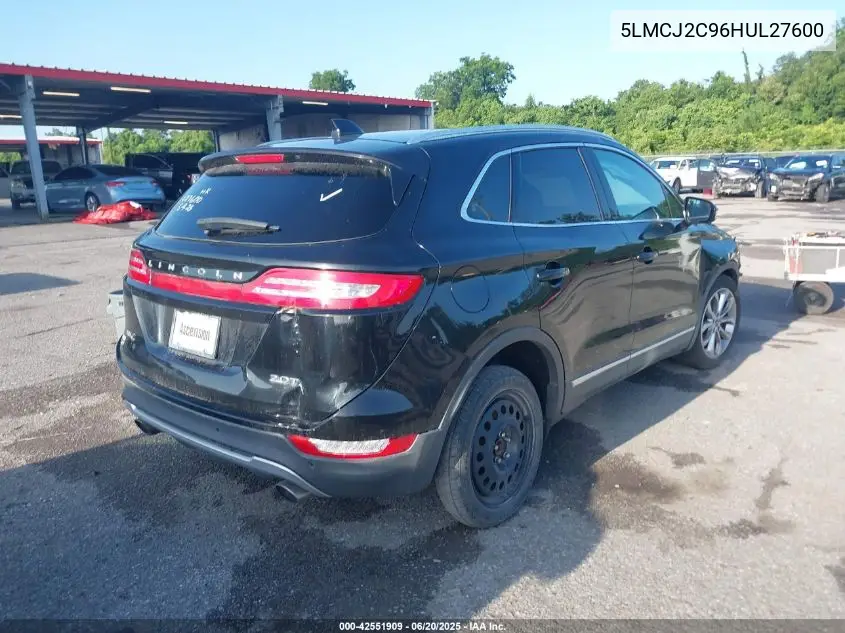2017 Lincoln Mkc Select VIN: 5LMCJ2C96HUL27600 Lot: 42551909