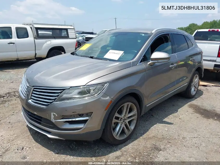 2017 Lincoln Mkc Reserve VIN: 5LMTJ3DH8HUL31806 Lot: 42596442