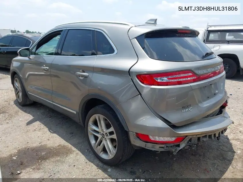 2017 Lincoln Mkc Reserve VIN: 5LMTJ3DH8HUL31806 Lot: 42596442