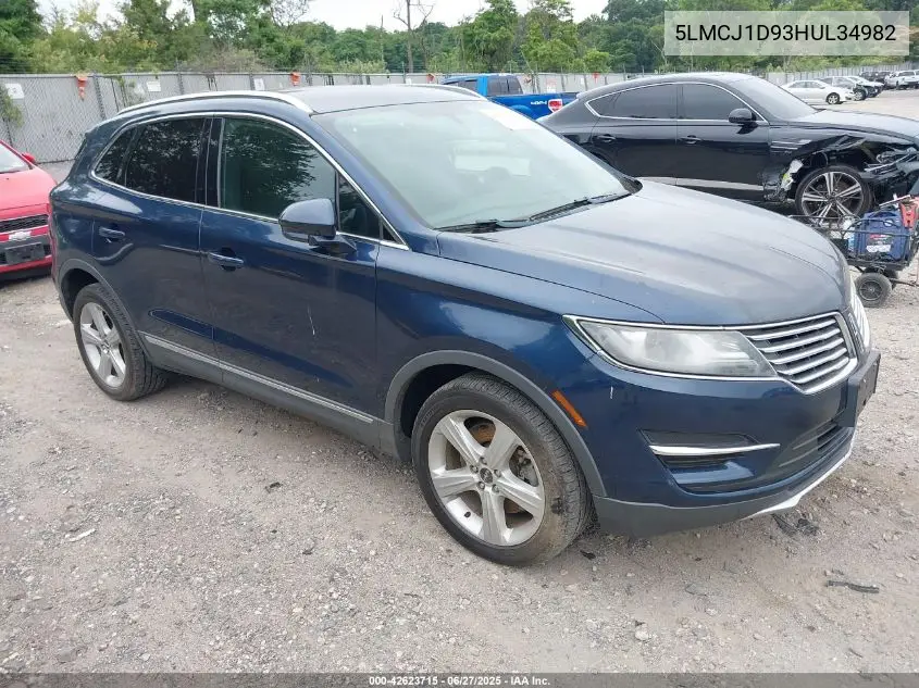 2017 Lincoln Mkc Premiere VIN: 5LMCJ1D93HUL34982 Lot: 42623715