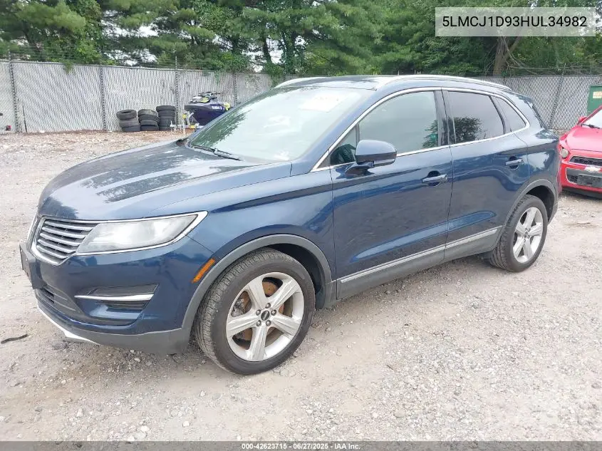 2017 Lincoln Mkc Premiere VIN: 5LMCJ1D93HUL34982 Lot: 42623715