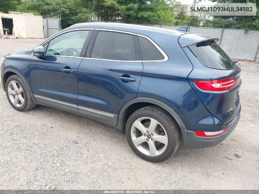 2017 Lincoln Mkc Premiere VIN: 5LMCJ1D93HUL34982 Lot: 42623715