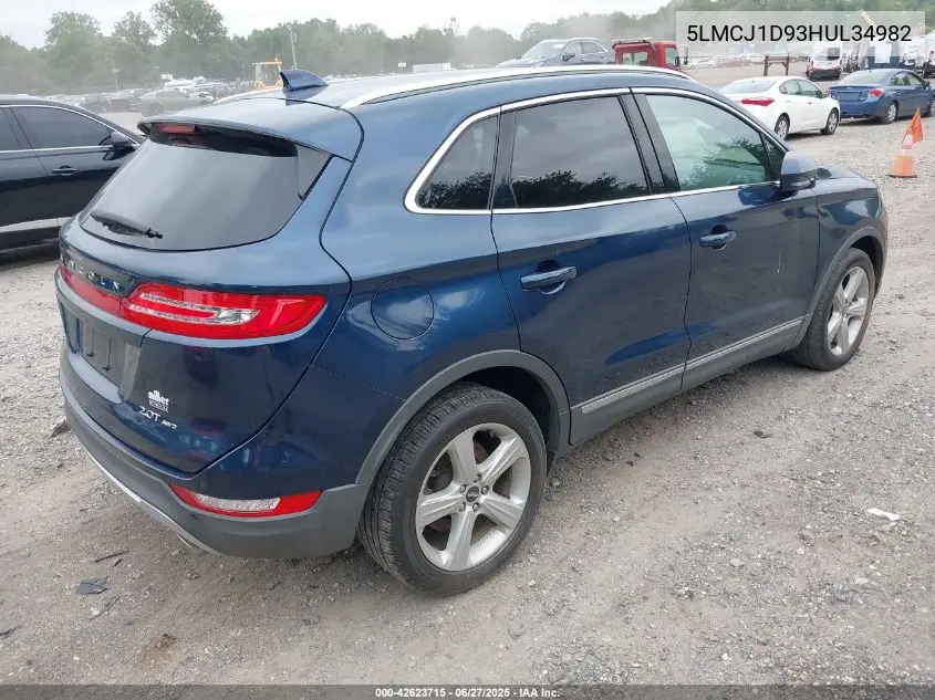 2017 Lincoln Mkc Premiere VIN: 5LMCJ1D93HUL34982 Lot: 42623715