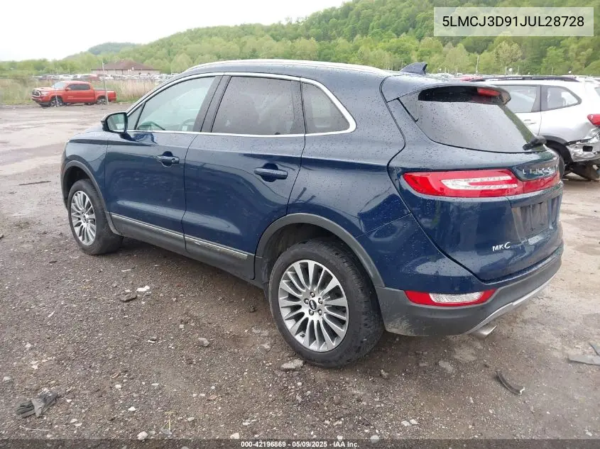 2018 Lincoln Mkc Reserve VIN: 5LMCJ3D91JUL28728 Lot: 42196869