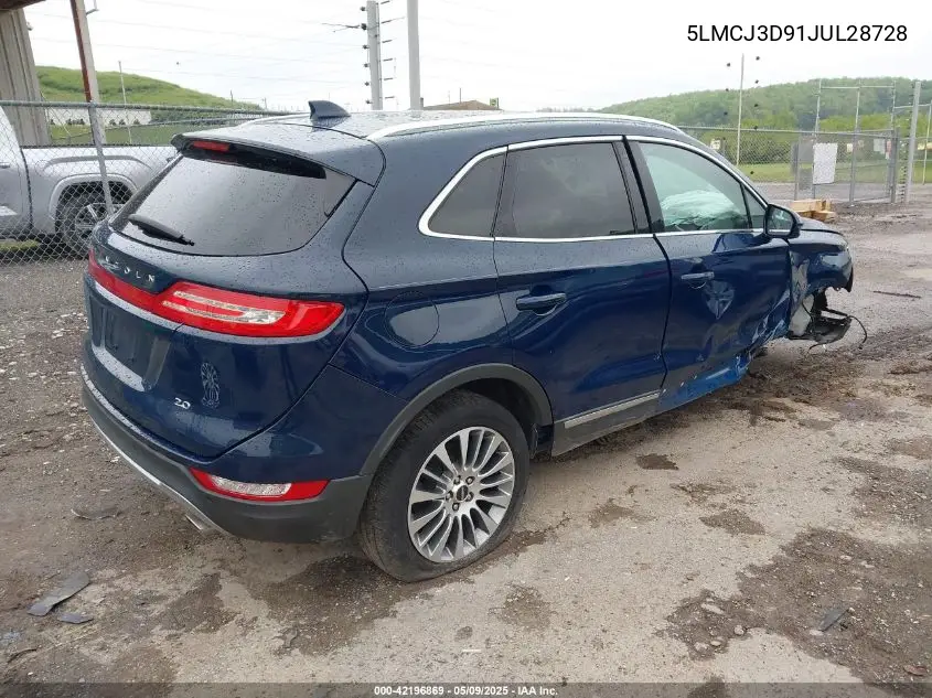 2018 Lincoln Mkc Reserve VIN: 5LMCJ3D91JUL28728 Lot: 42196869