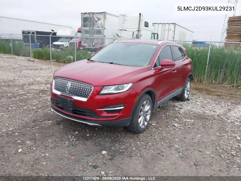 2019 Lincoln Mkc Select VIN: 5LMCJ2D93KUL29231 Lot: 12317478