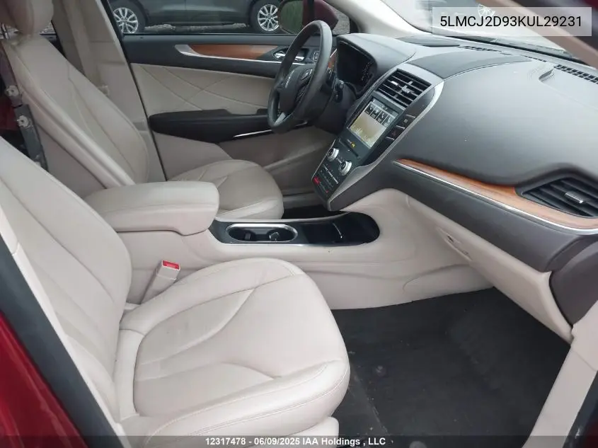 2019 Lincoln Mkc Select VIN: 5LMCJ2D93KUL29231 Lot: 12317478