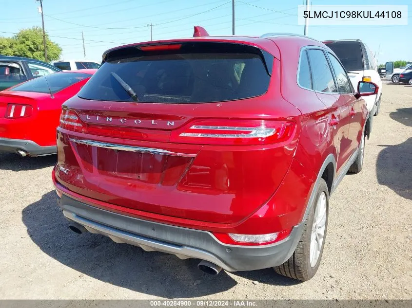 2019 Lincoln Mkc Standard VIN: 5LMCJ1C98KUL44108 Lot: 40284900