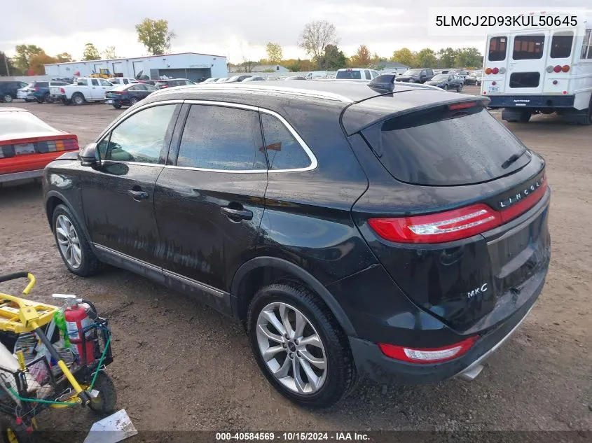 2019 Lincoln Mkc Select VIN: 5LMCJ2D93KUL50645 Lot: 40584569