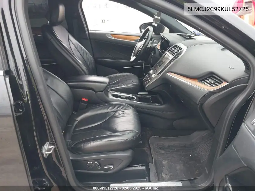 2019 Lincoln Mkc Select VIN: 5LMCJ2C99KUL52725 Lot: 41512726