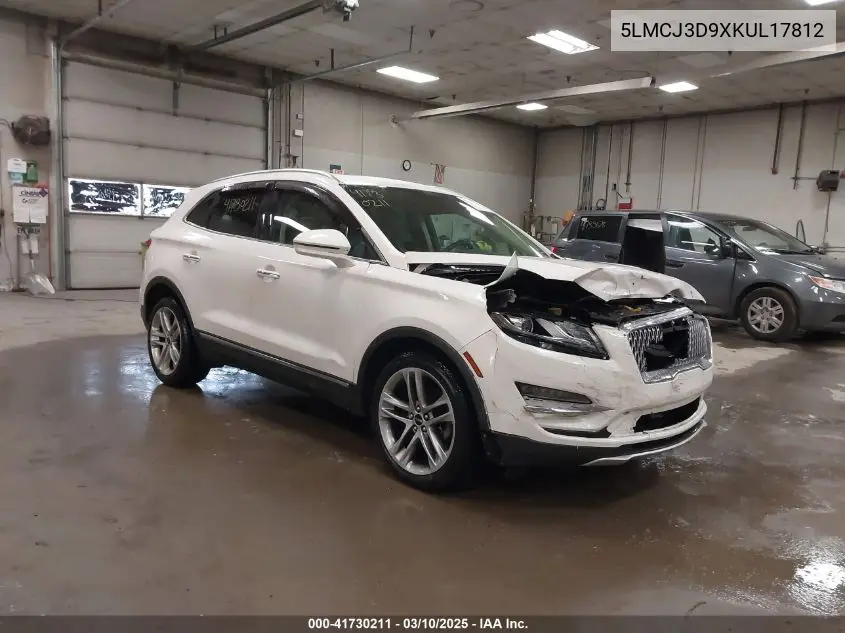 2019 Lincoln Mkc Reserve VIN: 5LMCJ3D9XKUL17812 Lot: 41730211