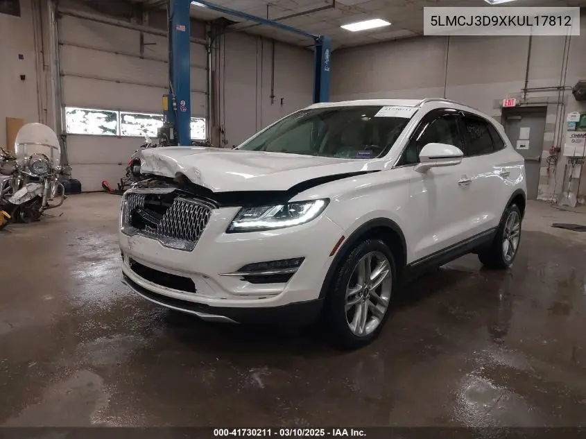 2019 Lincoln Mkc Reserve VIN: 5LMCJ3D9XKUL17812 Lot: 41730211
