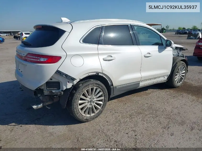 2019 Lincoln Mkc Standard VIN: 5LMCJ1C92KUL35937 Lot: 41958781