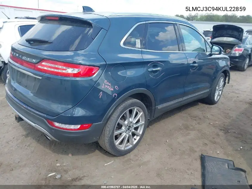 2019 Lincoln Mkc Reserve VIN: 5LMCJ3C94KUL22859 Lot: 41963707