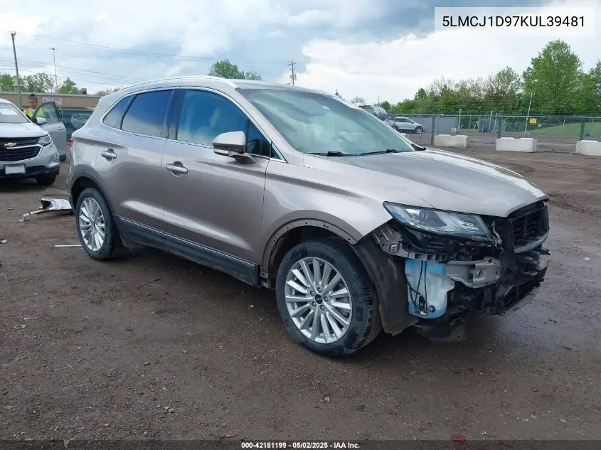 2019 Lincoln Mkc Standard VIN: 5LMCJ1D97KUL39481 Lot: 42181199