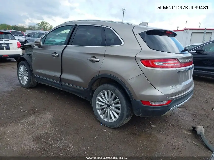 2019 Lincoln Mkc Standard VIN: 5LMCJ1D97KUL39481 Lot: 42181199