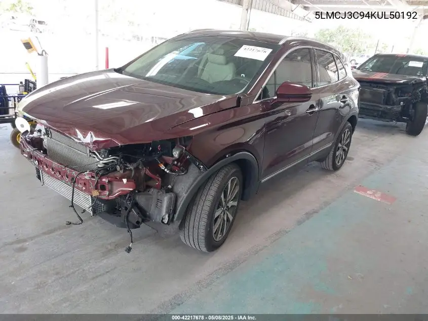 2019 Lincoln Mkc Reserve VIN: 5LMCJ3C94KUL50192 Lot: 42217678