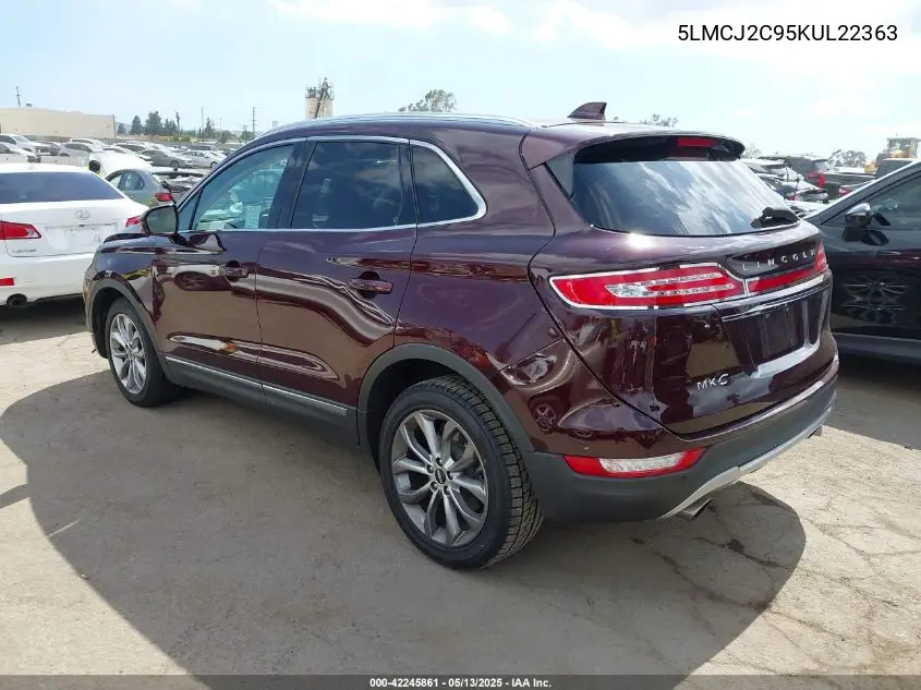 2019 Lincoln Mkc Select VIN: 5LMCJ2C95KUL22363 Lot: 42245861
