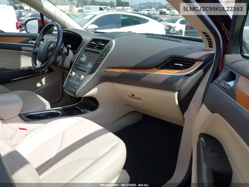 2019 Lincoln Mkc Select VIN: 5LMCJ2C95KUL22363 Lot: 42245861
