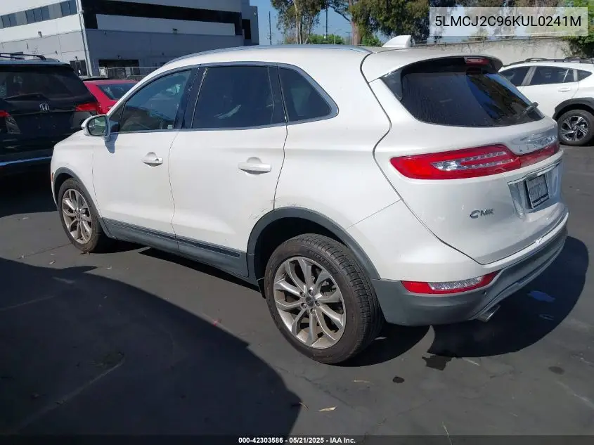 2019 Lincoln Mkc Select VIN: 5LMCJ2C96KUL0241M Lot: 42303586