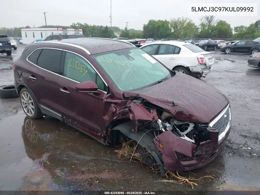 2019 Lincoln Mkc Reserve VIN: 5LMCJ3C97KUL09992 Lot: 42352054