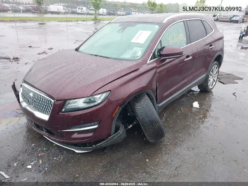 2019 Lincoln Mkc Reserve VIN: 5LMCJ3C97KUL09992 Lot: 42352054