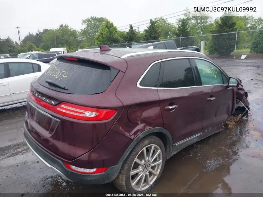 2019 Lincoln Mkc Reserve VIN: 5LMCJ3C97KUL09992 Lot: 42352054