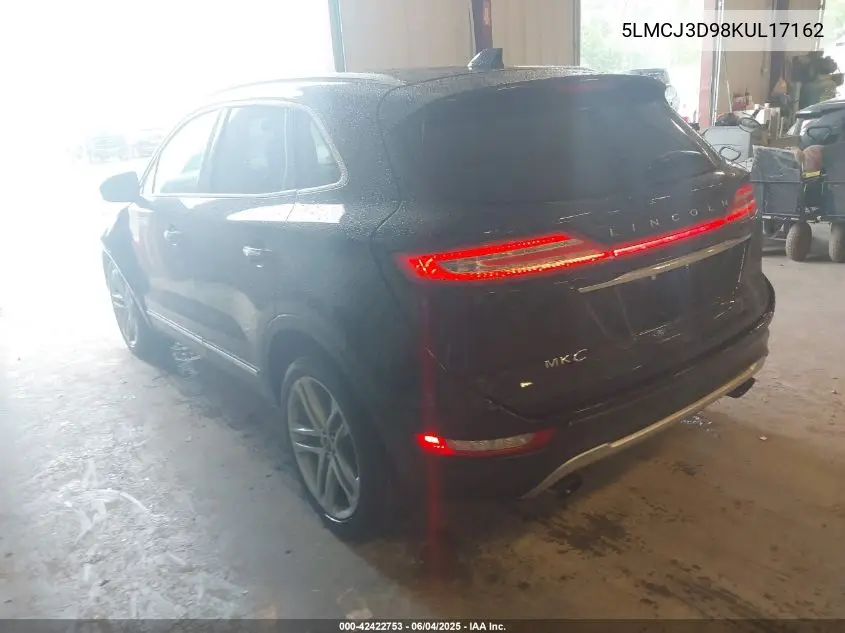 2019 Lincoln Mkc Reserve VIN: 5LMCJ3D98KUL17162 Lot: 42422753