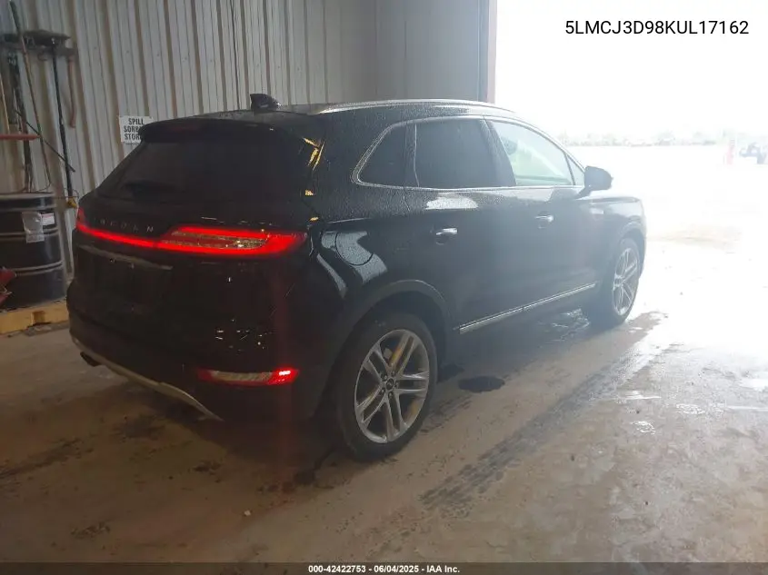2019 Lincoln Mkc Reserve VIN: 5LMCJ3D98KUL17162 Lot: 42422753