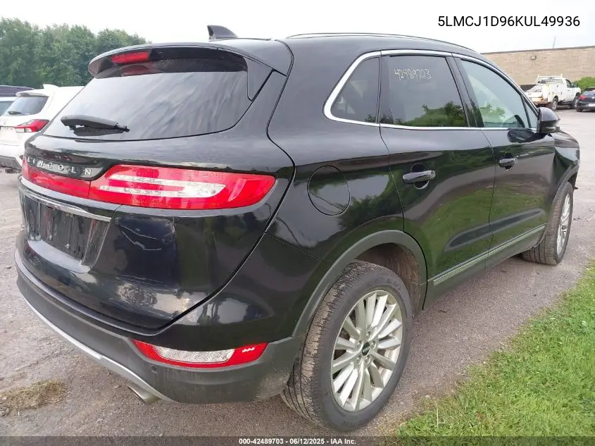 2019 Lincoln Mkc Standard VIN: 5LMCJ1D96KUL49936 Lot: 42489703