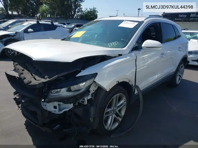 2019 Lincoln Mkc Reserve VIN: 5LMCJ3D97KUL44398 Lot: 42513739