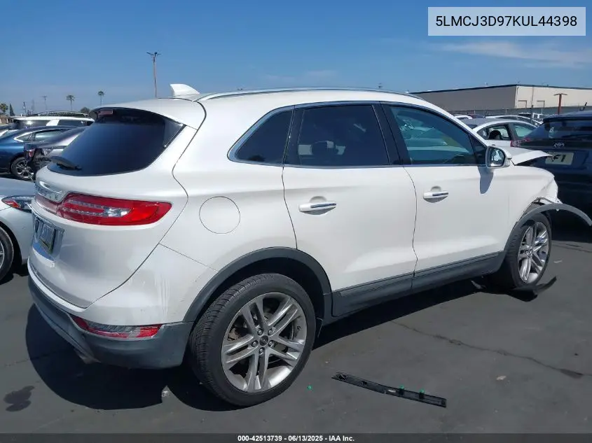 2019 Lincoln Mkc Reserve VIN: 5LMCJ3D97KUL44398 Lot: 42513739