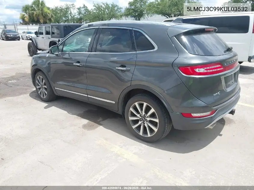 2019 Lincoln Mkc Reserve VIN: 5LMCJ3C99KUL03532 Lot: 42595874