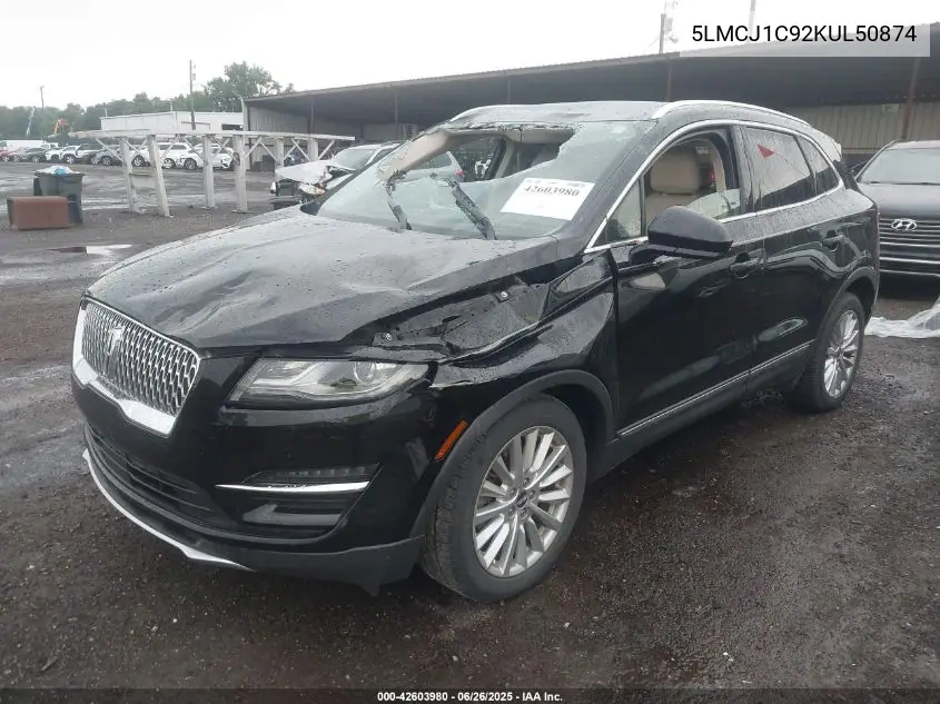 2019 Lincoln Mkc VIN: 5LMCJ1C92KUL50874 Lot: 42603980