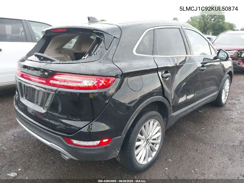 2019 Lincoln Mkc VIN: 5LMCJ1C92KUL50874 Lot: 42603980