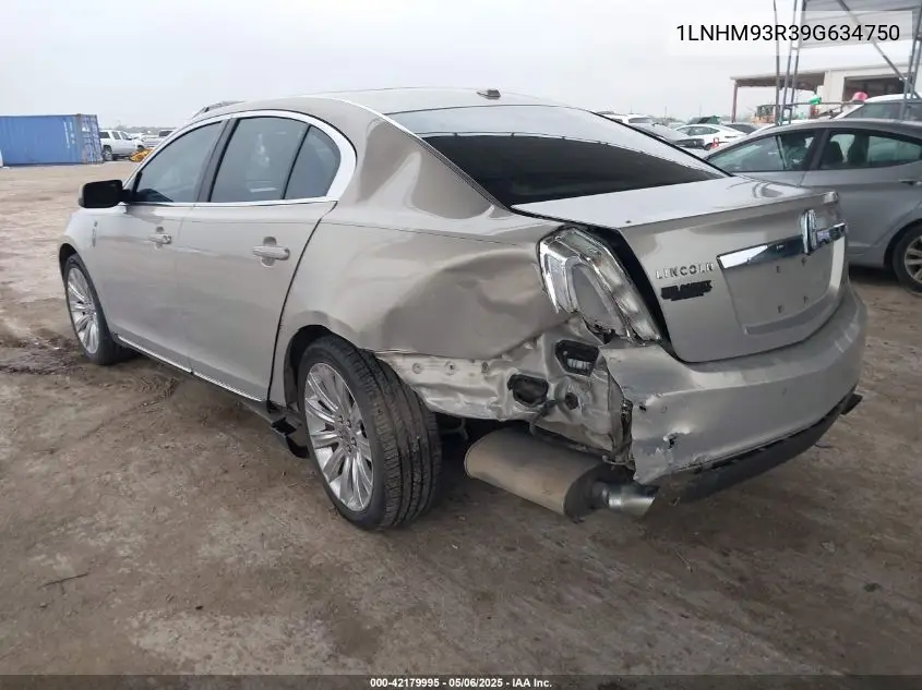 2009 Lincoln Mks VIN: 1LNHM93R39G634750 Lot: 42179995