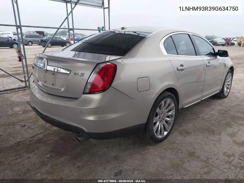 2009 Lincoln Mks VIN: 1LNHM93R39G634750 Lot: 42179995