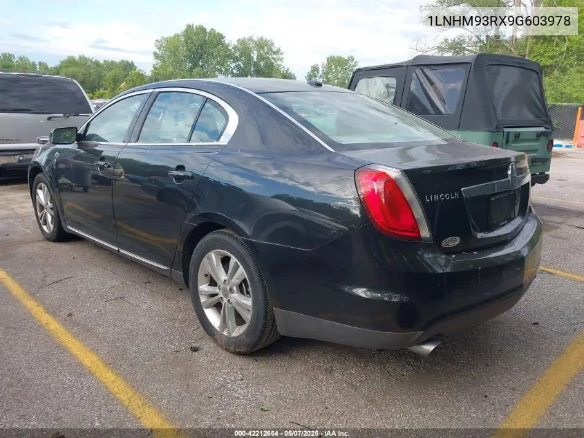 2009 Lincoln Mks VIN: 1LNHM93RX9G603978 Lot: 42212654