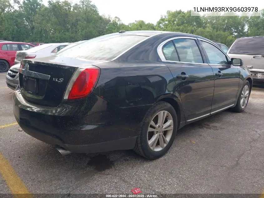 2009 Lincoln Mks VIN: 1LNHM93RX9G603978 Lot: 42212654