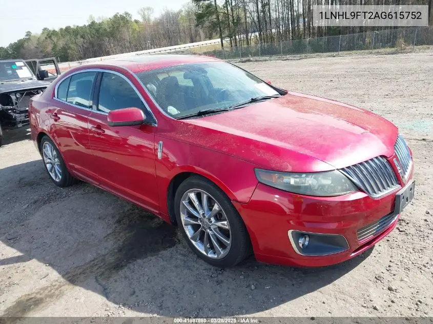 2010 Lincoln Mks Ecoboost VIN: 1LNHL9FT2AG615752 Lot: 41897880