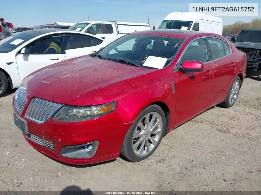 2010 Lincoln Mks Ecoboost VIN: 1LNHL9FT2AG615752 Lot: 41897880