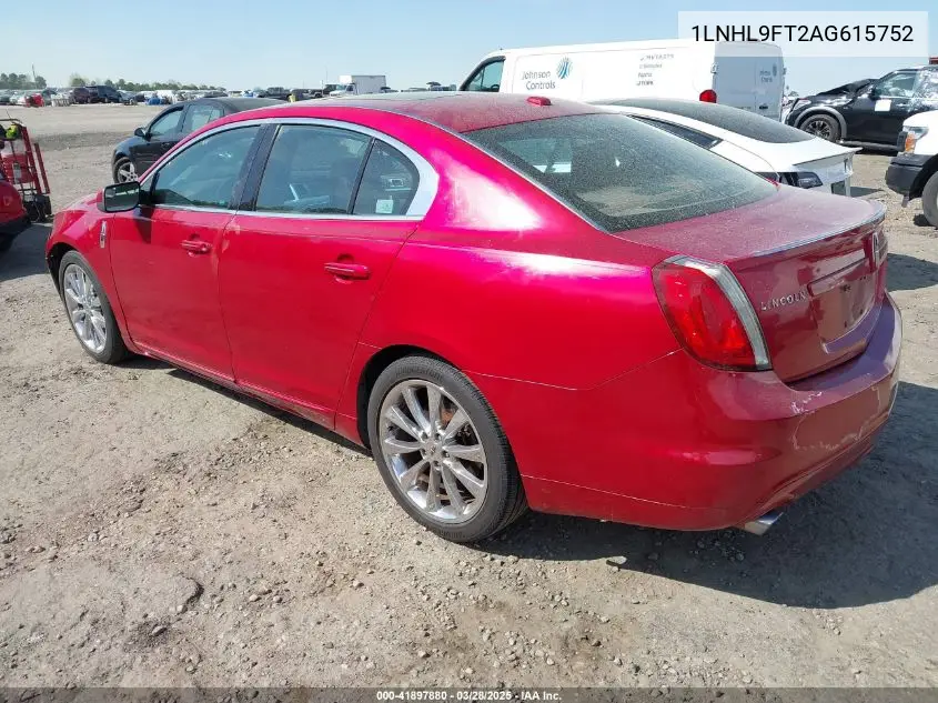 2010 Lincoln Mks Ecoboost VIN: 1LNHL9FT2AG615752 Lot: 41897880