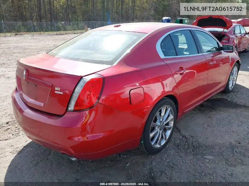 2010 Lincoln Mks Ecoboost VIN: 1LNHL9FT2AG615752 Lot: 41897880
