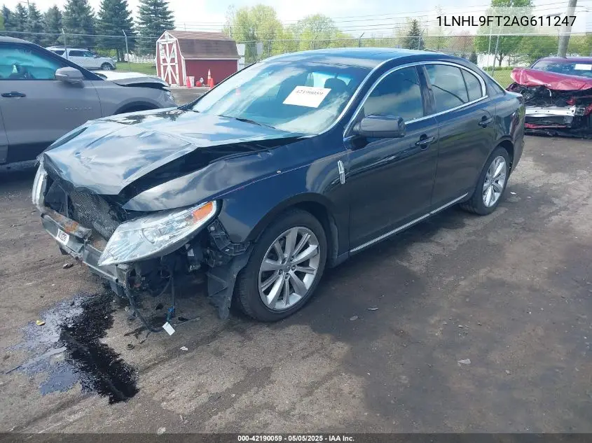 2010 Lincoln Mks Ecoboost VIN: 1LNHL9FT2AG611247 Lot: 42190059