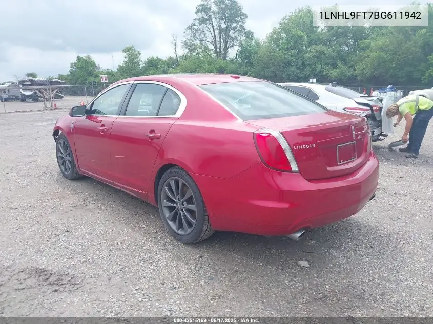 2011 Lincoln Mks Ecoboost VIN: 1LNHL9FT7BG611942 Lot: 42515169
