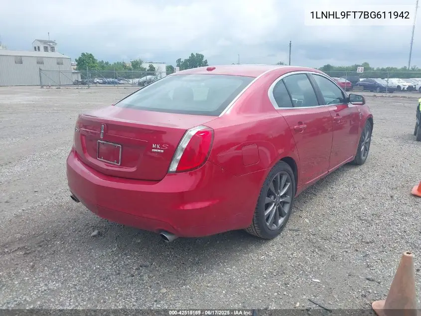 2011 Lincoln Mks Ecoboost VIN: 1LNHL9FT7BG611942 Lot: 42515169
