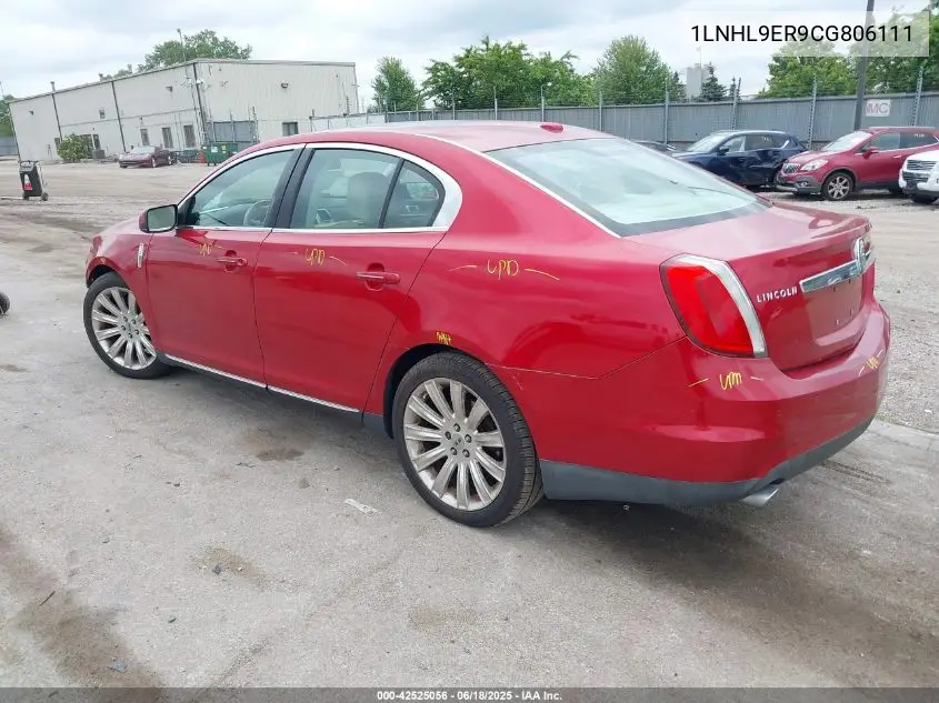 2012 Lincoln Mks VIN: 1LNHL9ER9CG806111 Lot: 42525056